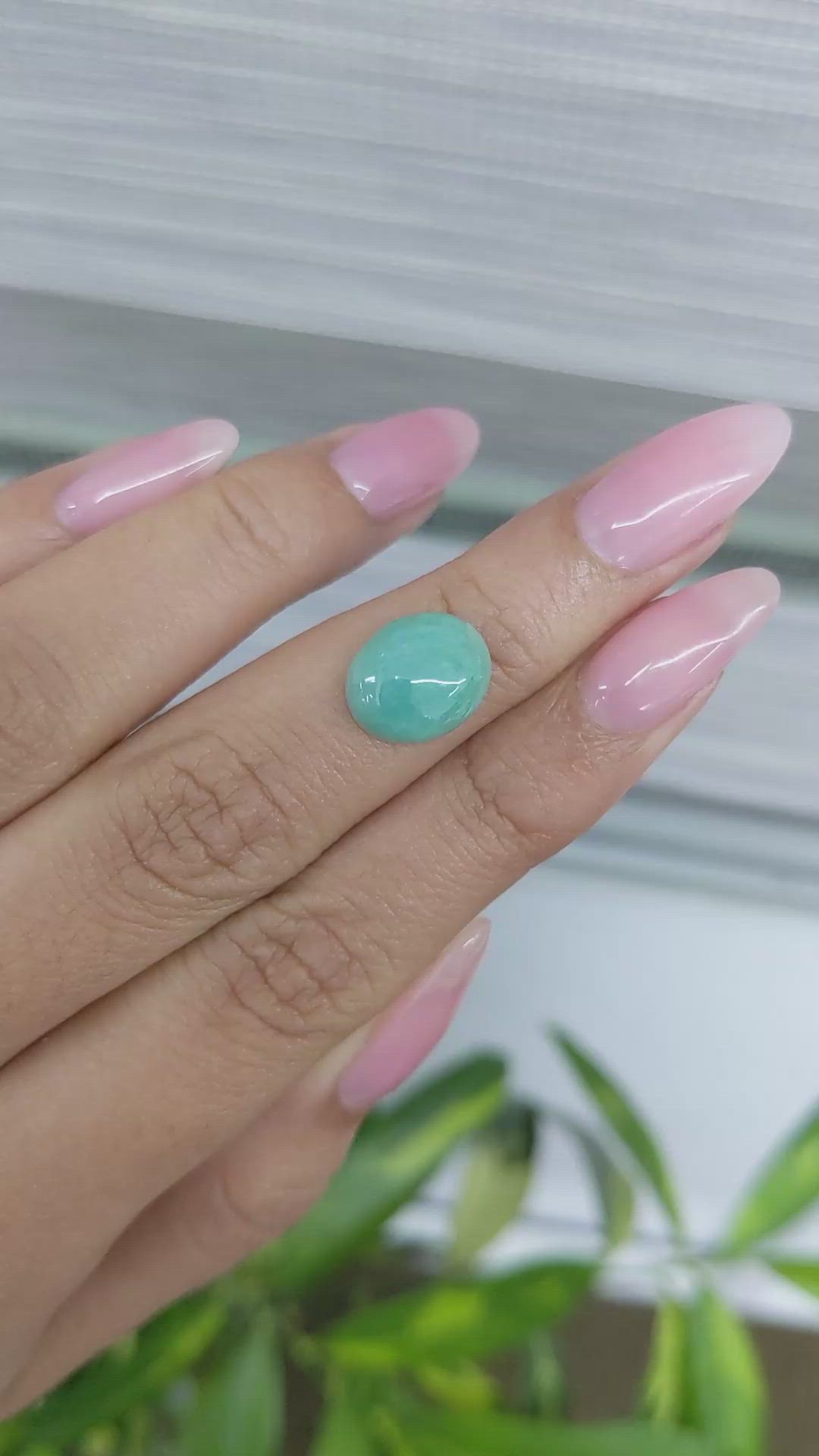 4.18 Ct. Cabochon White Opal from Burma (Myanmar) Size Video