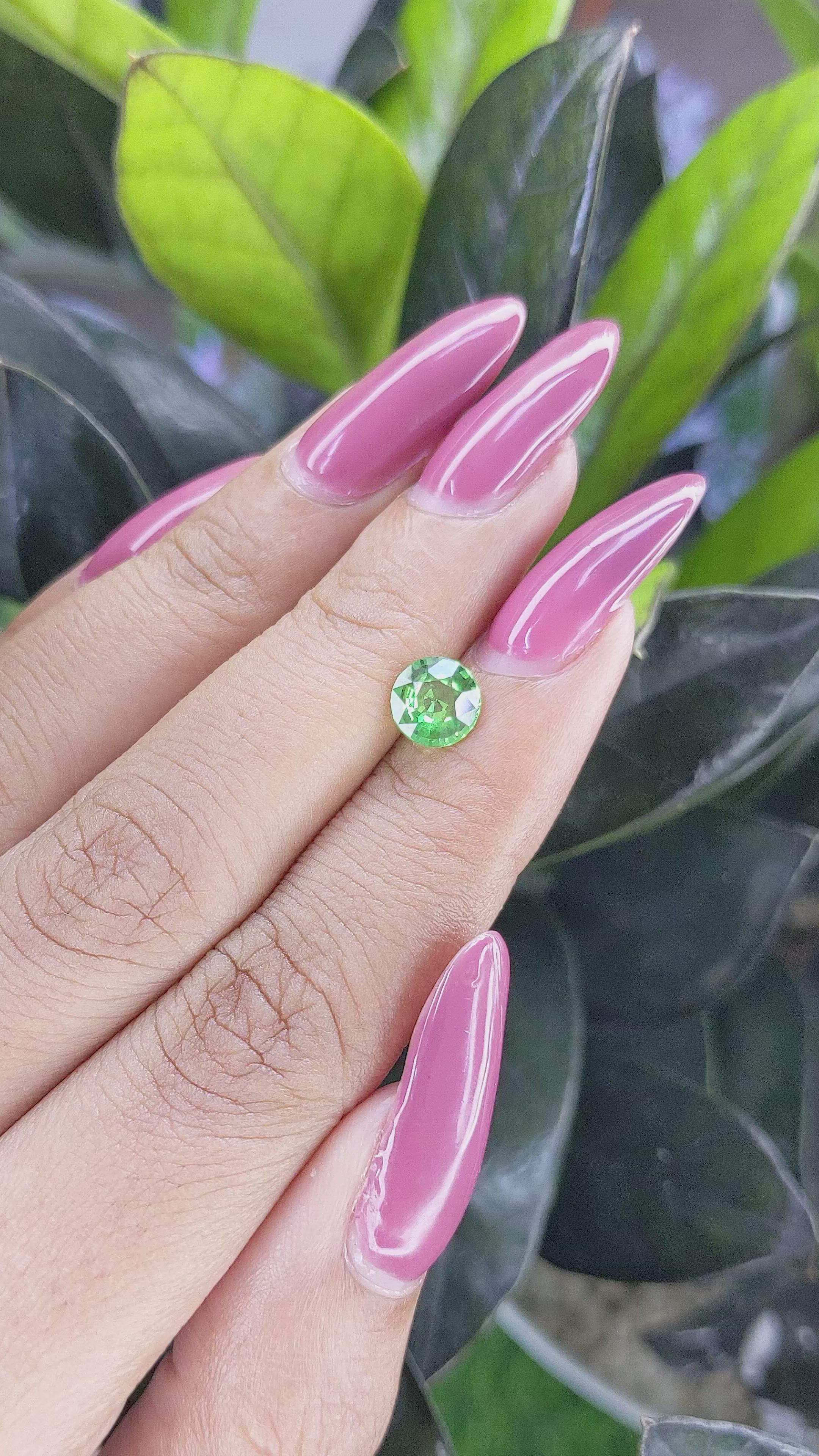 1.05 Ct. Tsavorite Garnet from Kenya Size Video