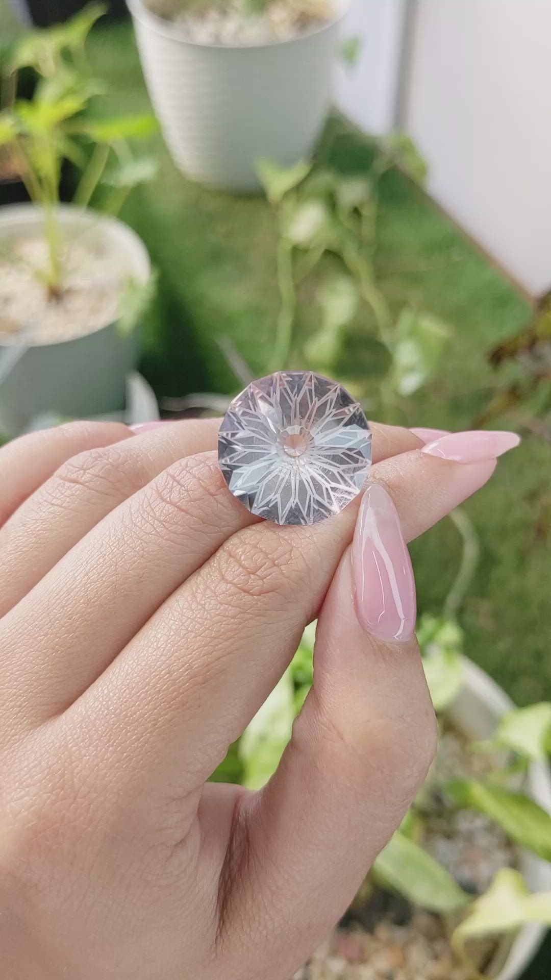 26.96 Ct. Rose Quartz from Ceylon (Sri Lanka) Size Video