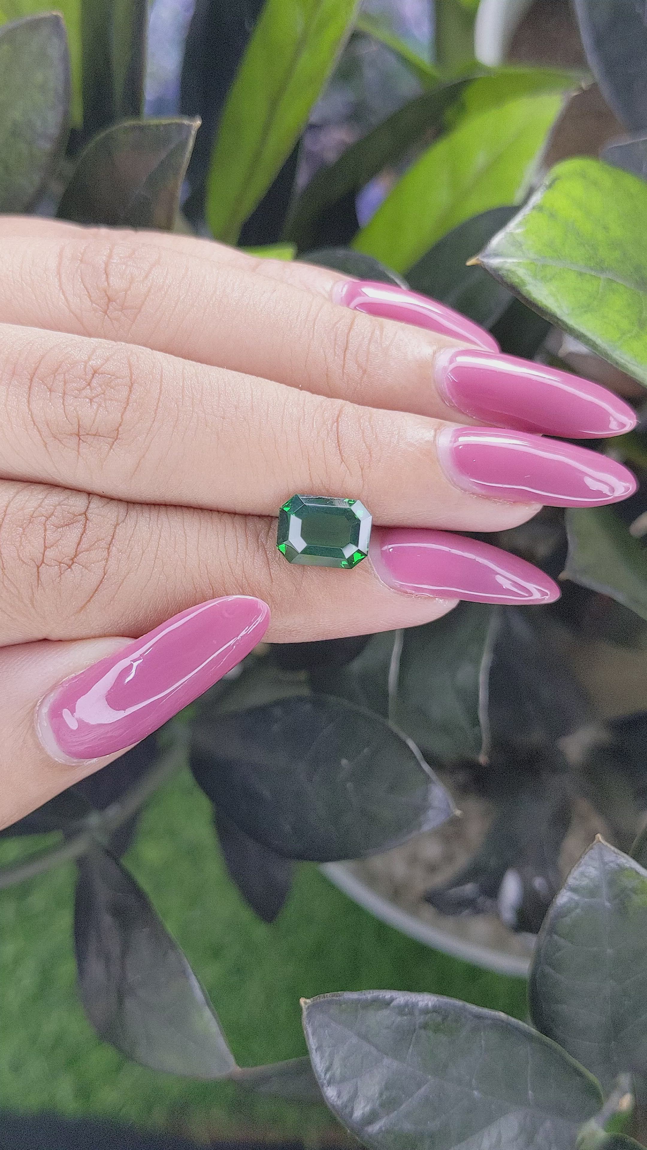 3.04 Ct. Tsavorite Garnet from East Africa Size Video