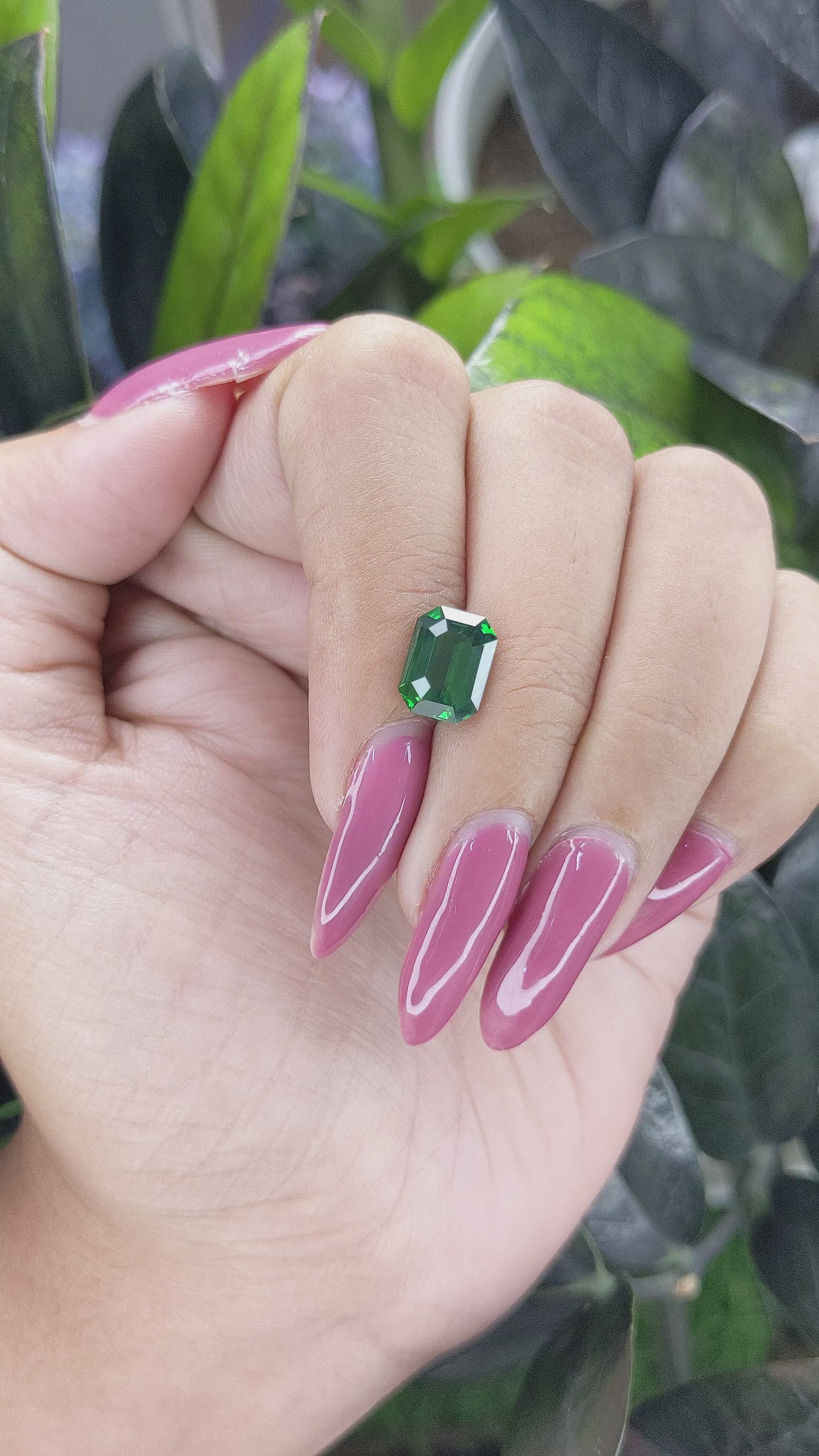 3.04 Ct. Tsavorite Garnet from East Africa Size Video