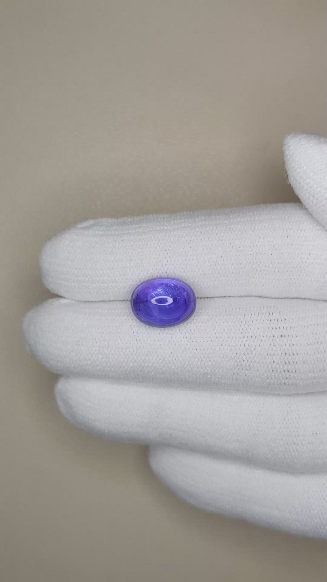 5.65 Ct. Cabochon Tanzanite from Tanzania Size Video