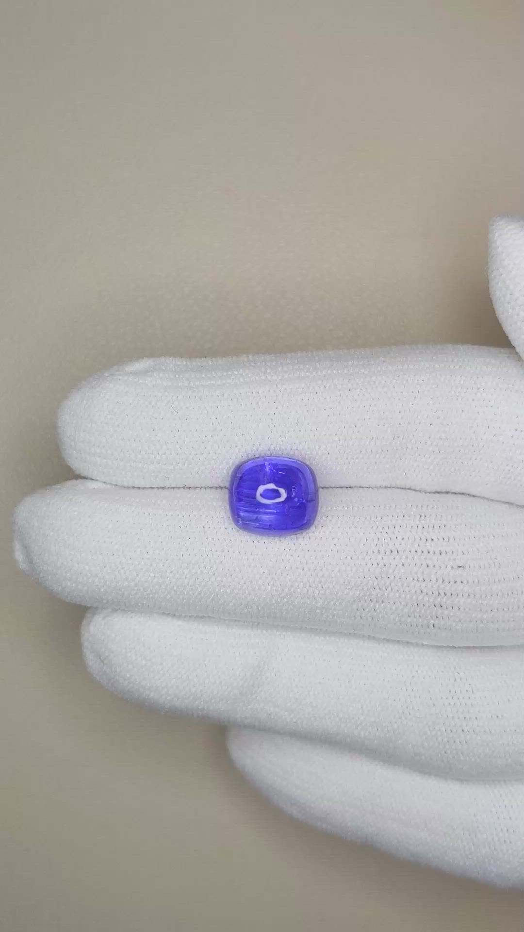 4.93 Ct. Cabochon Tanzanite from Tanzania Size Video