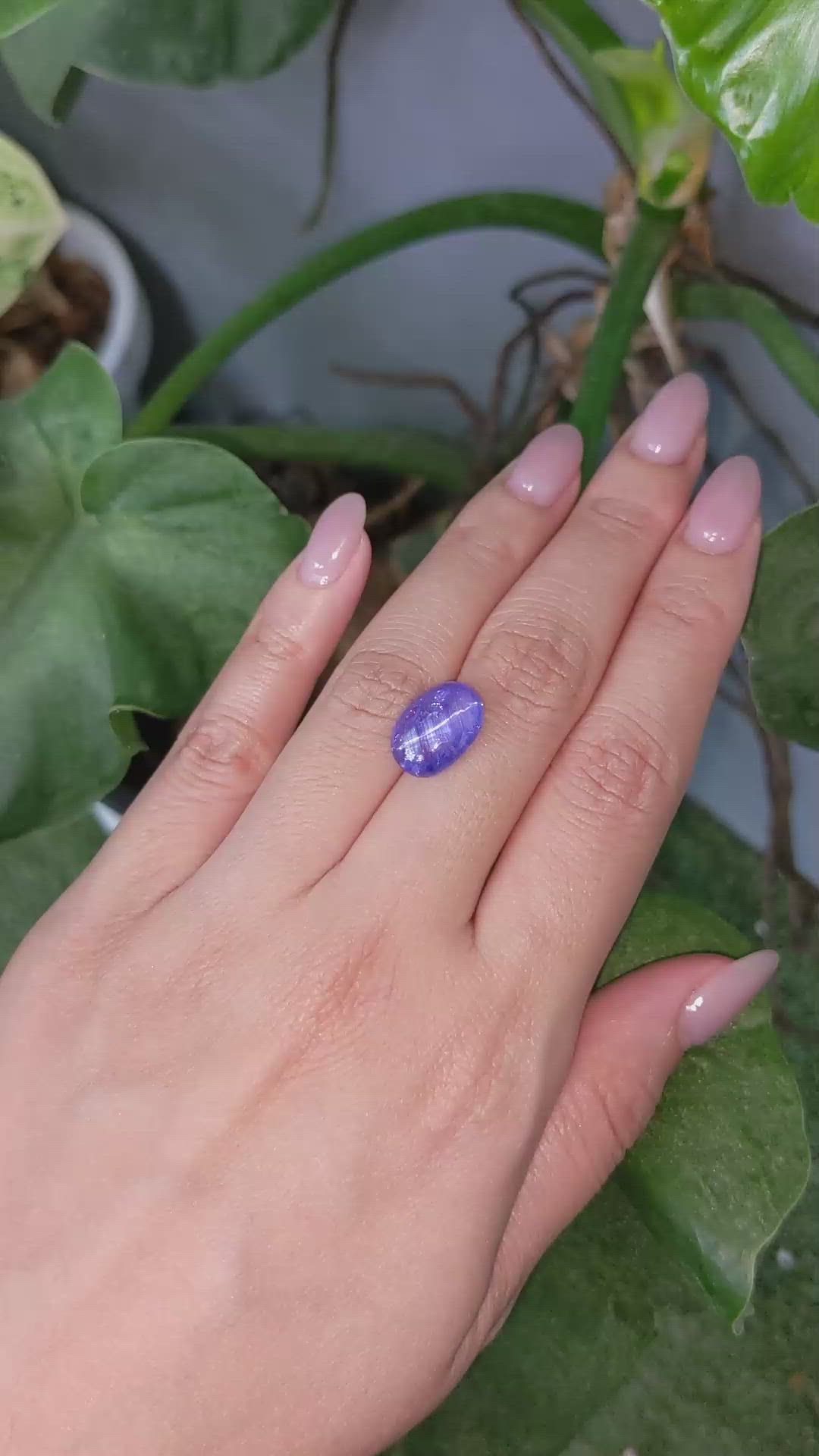 7.66 Ct. Cabochon Tanzanite from Tanzania Size Video