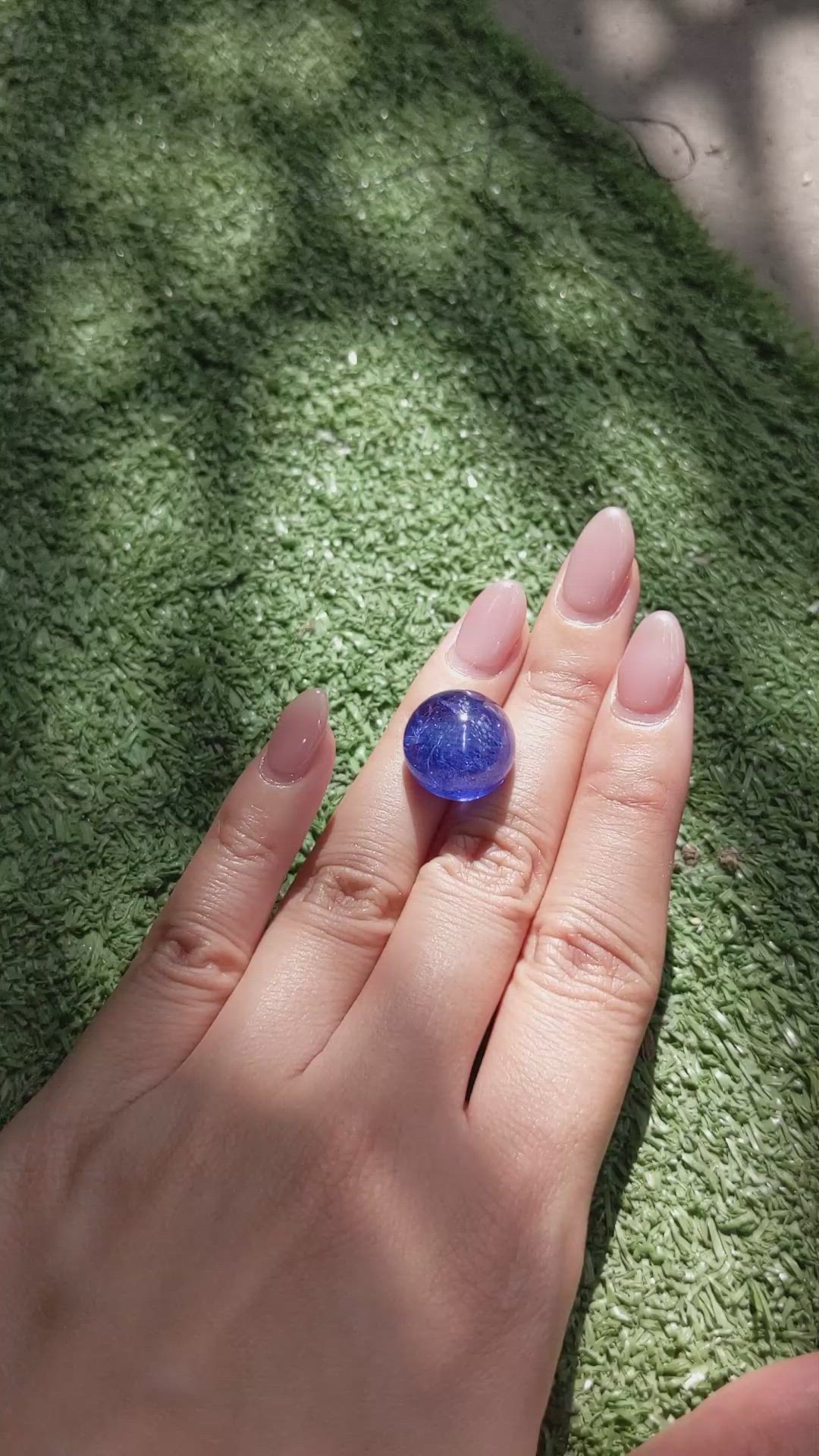 23.23 Ct. Cabochon Tanzanite from Tanzania Size Video