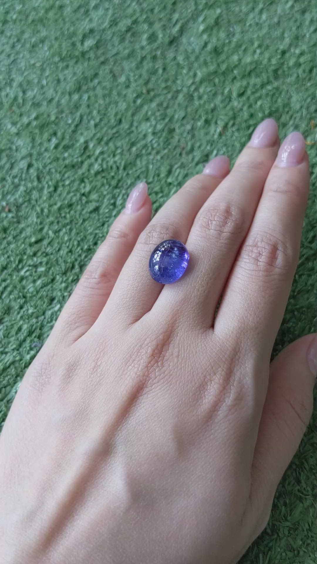 11.54 Ct. Cabochon Tanzanite from Tanzania Size Video