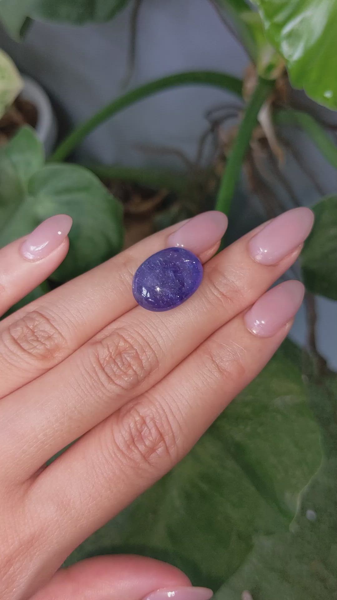 16.51 Ct. Cabochon Tanzanite from Tanzania Size Video