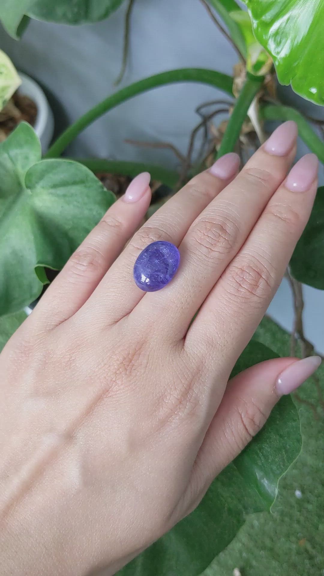 16.51 Ct. Cabochon Tanzanite from Tanzania Size Video