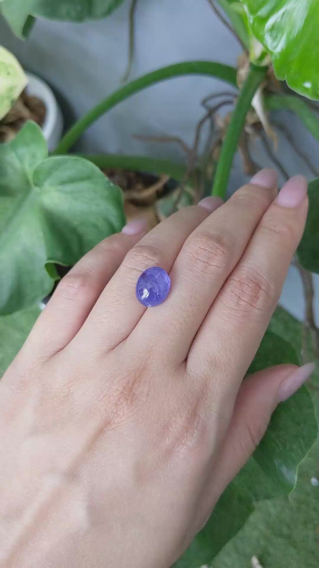 6.80 Ct. Cabochon Tanzanite from Tanzania Size Video