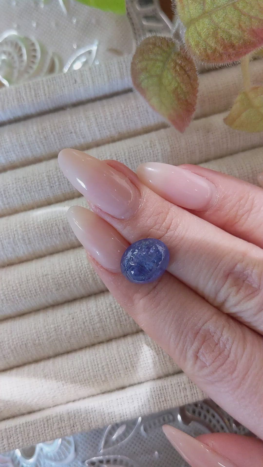 8.27 Ct. Cabochon Tanzanite from Tanzania Size Video