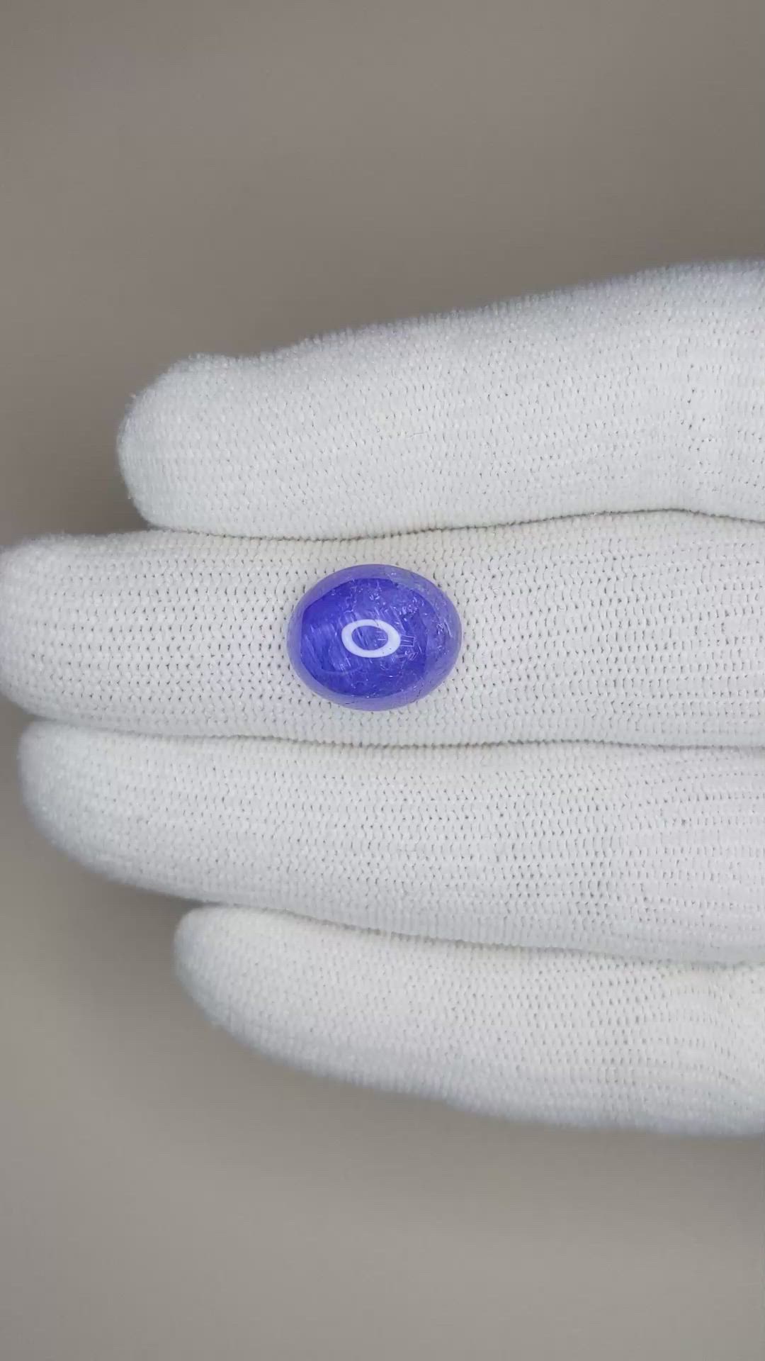8.27 Ct. Cabochon Tanzanite from Tanzania Size Video