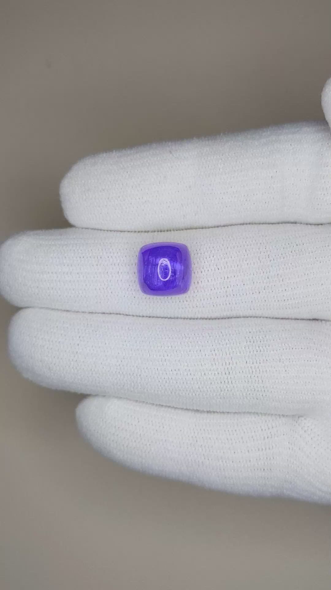 7.82 Ct. Cabochon Tanzanite from Tanzania Size Video