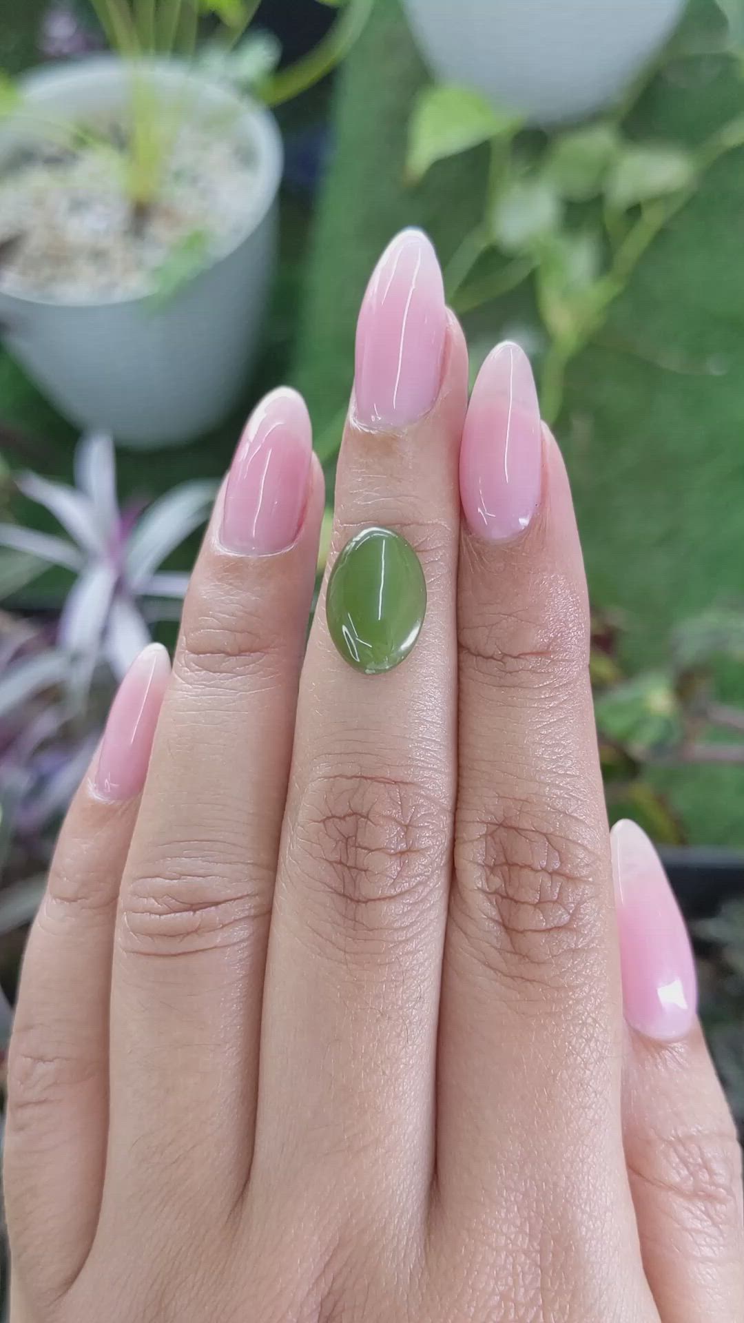 3.05 Ct. Cabochon White Opal from Burma (Myanmar) Size Video