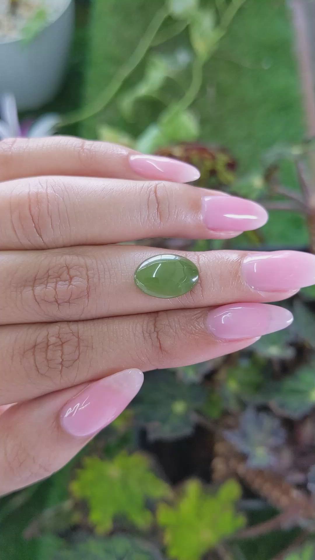 3.05 Ct. Cabochon White Opal from Burma (Myanmar) Size Video