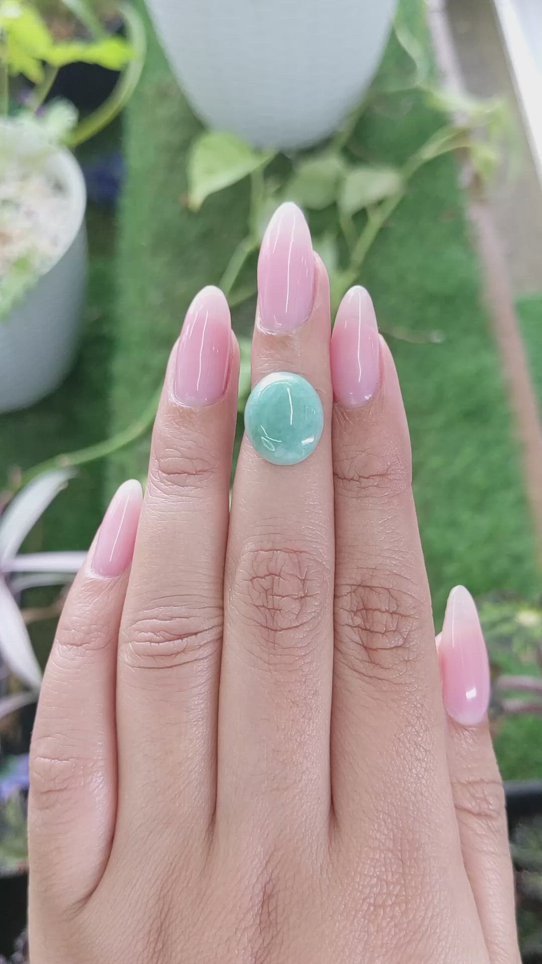 6.46 Ct. Cabochon White Opal from Burma (Myanmar) Size Video