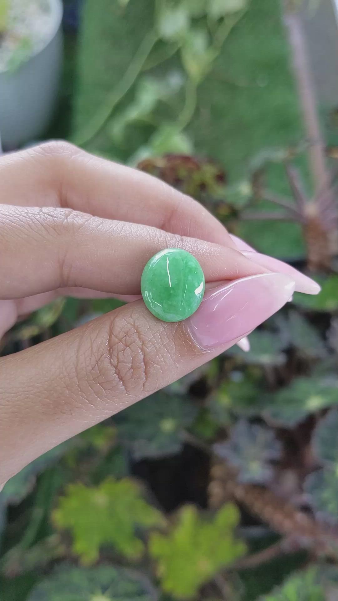 5.47 Ct. Green Cabochon Jade from Burma (Myanmar) Size Video