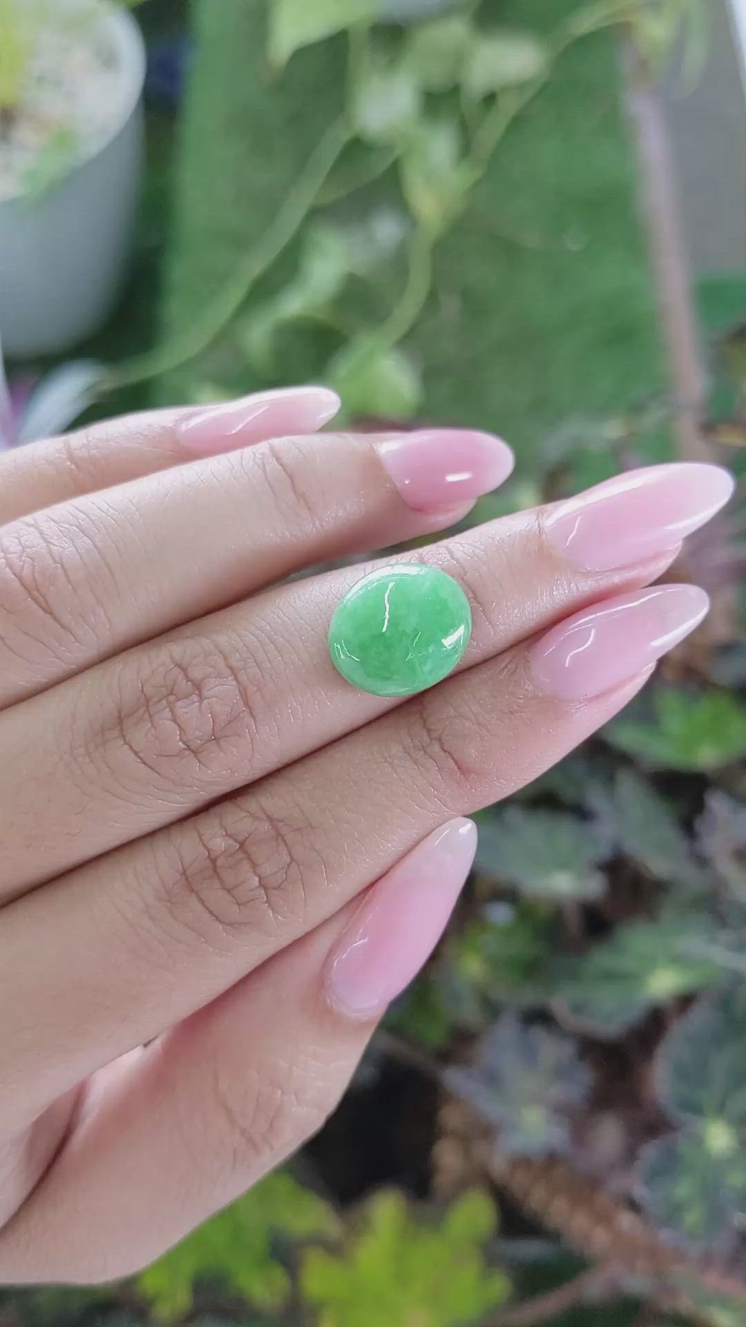 5.47 Ct. Green Cabochon Jade from Burma (Myanmar) Size Video