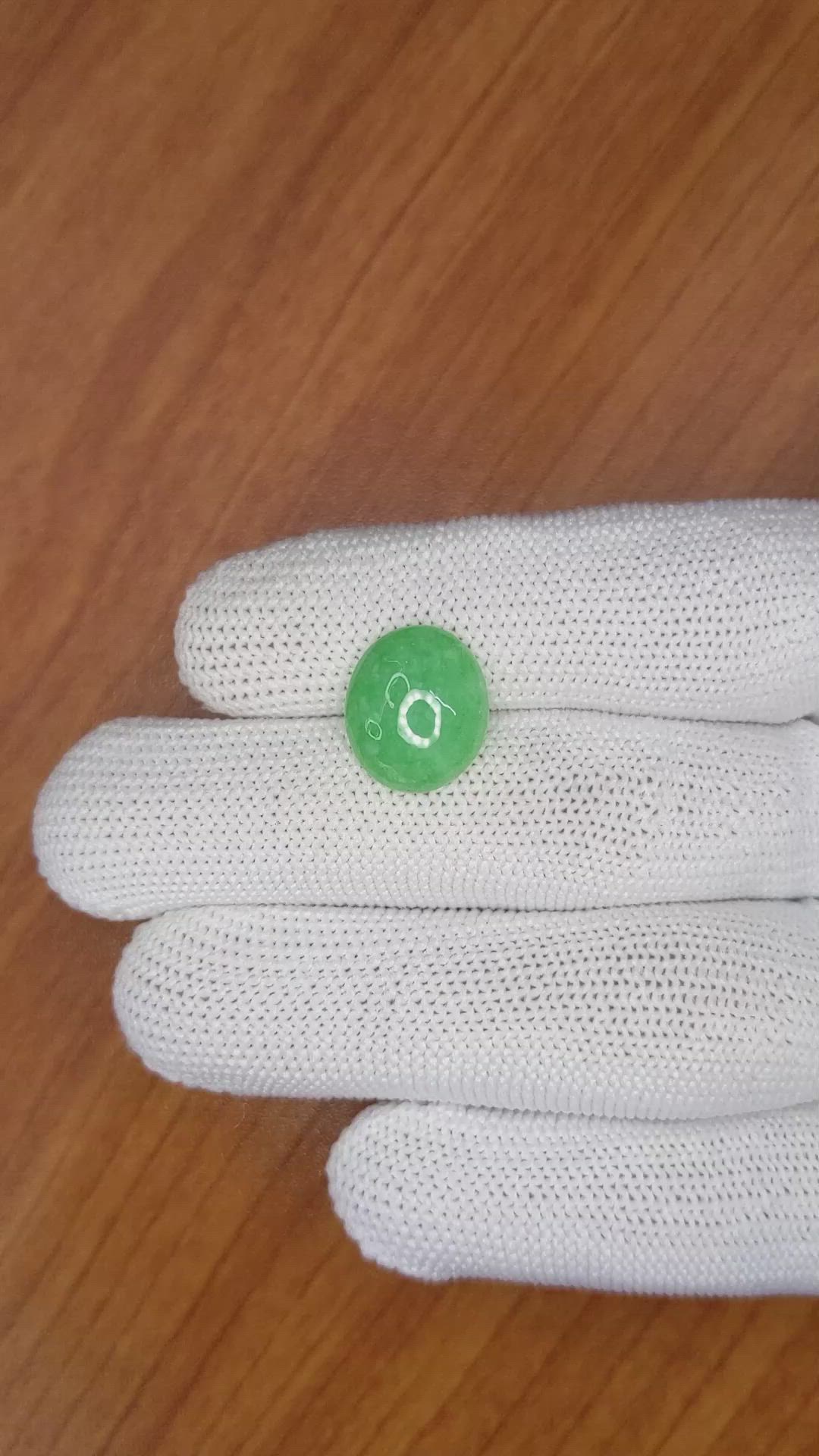 5.47 Ct. Green Cabochon Jade from Burma (Myanmar) Size Video