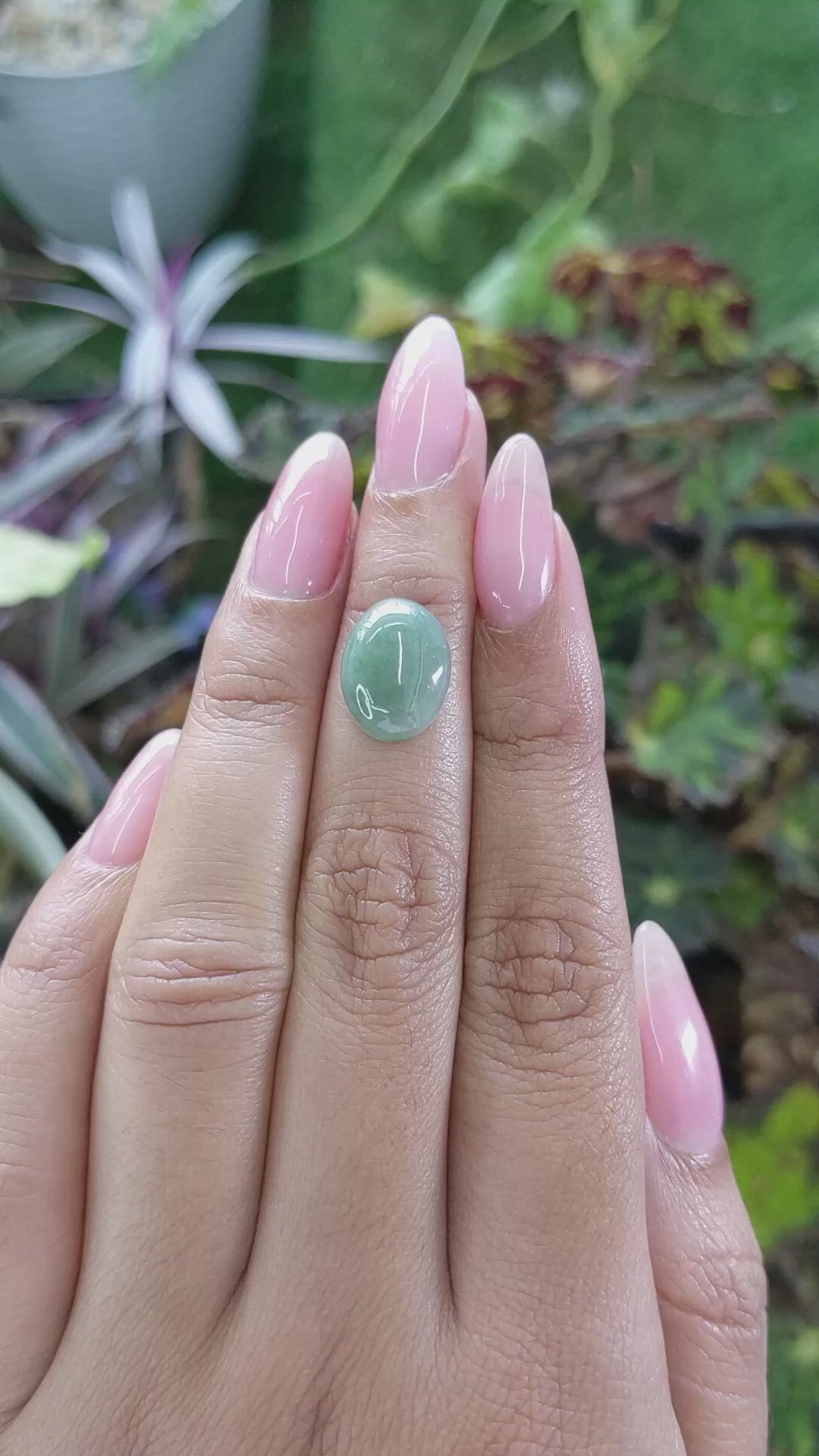 5.81 Ct. Cabochon White Opal from Burma (Myanmar) Size Video