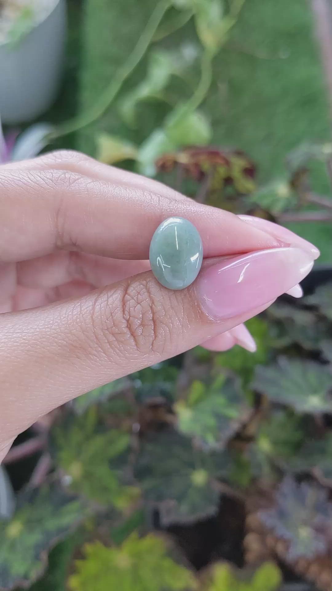 5.81 Ct. Cabochon White Opal from Burma (Myanmar) Size Video