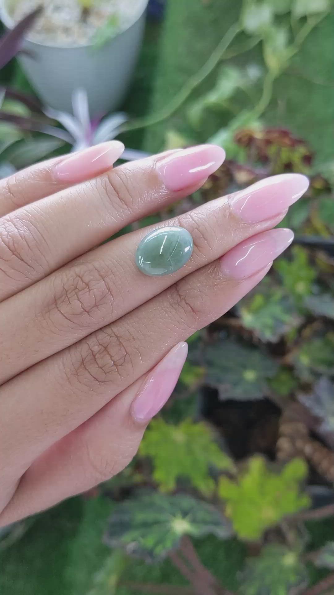 5.81 Ct. Cabochon White Opal from Burma (Myanmar) Size Video