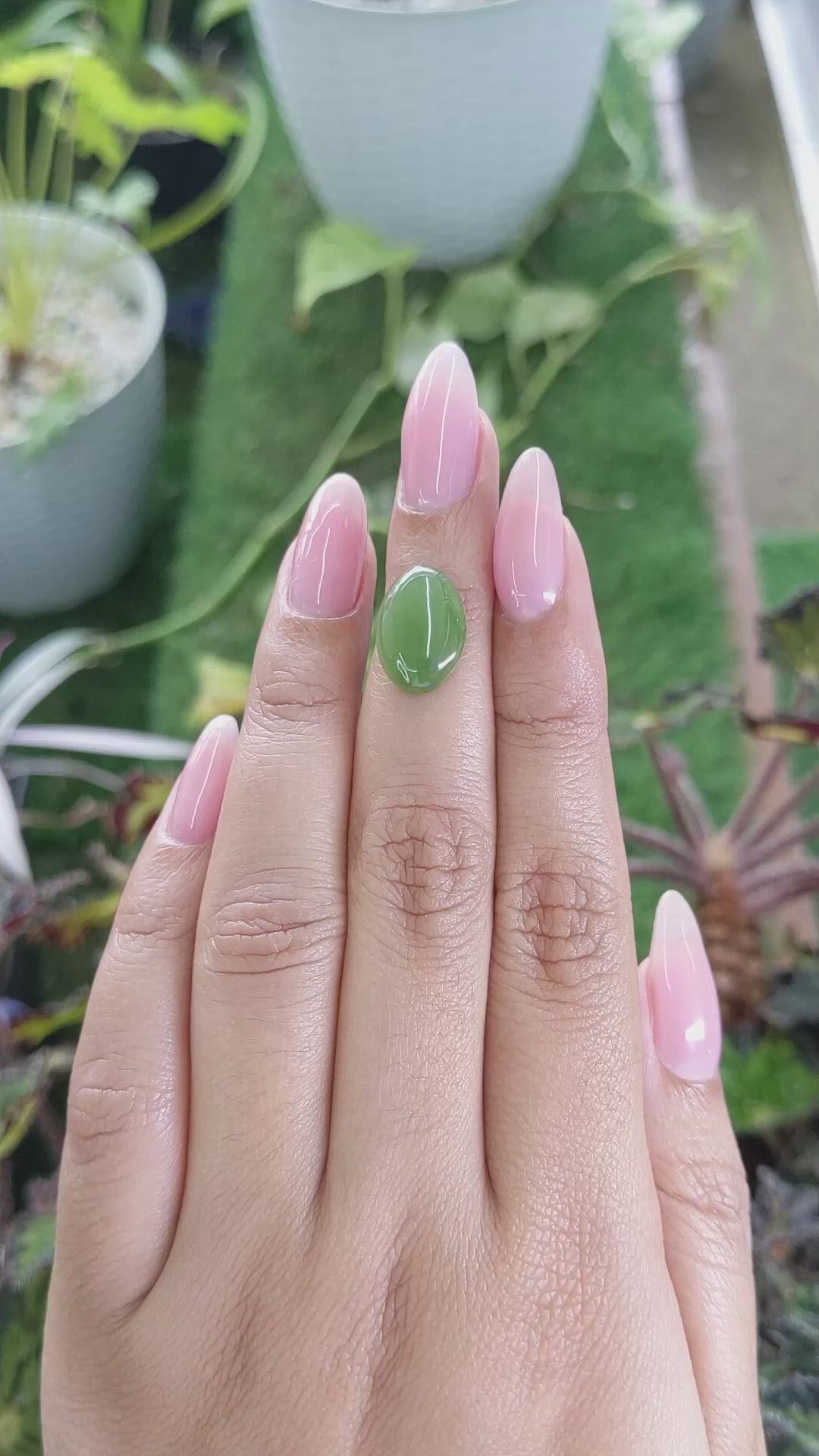 4.44 Ct. Cabochon White Opal from Burma (Myanmar) Size Video