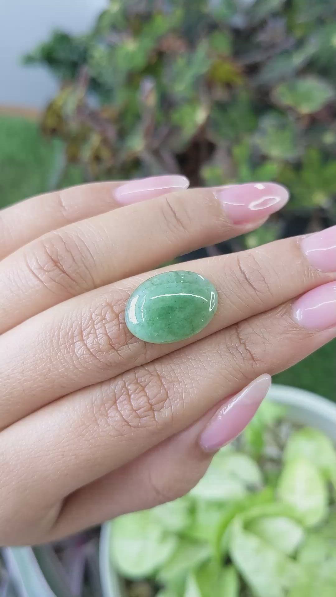 9.89 Ct. Cabochon White Opal from Burma (Myanmar) Size Video