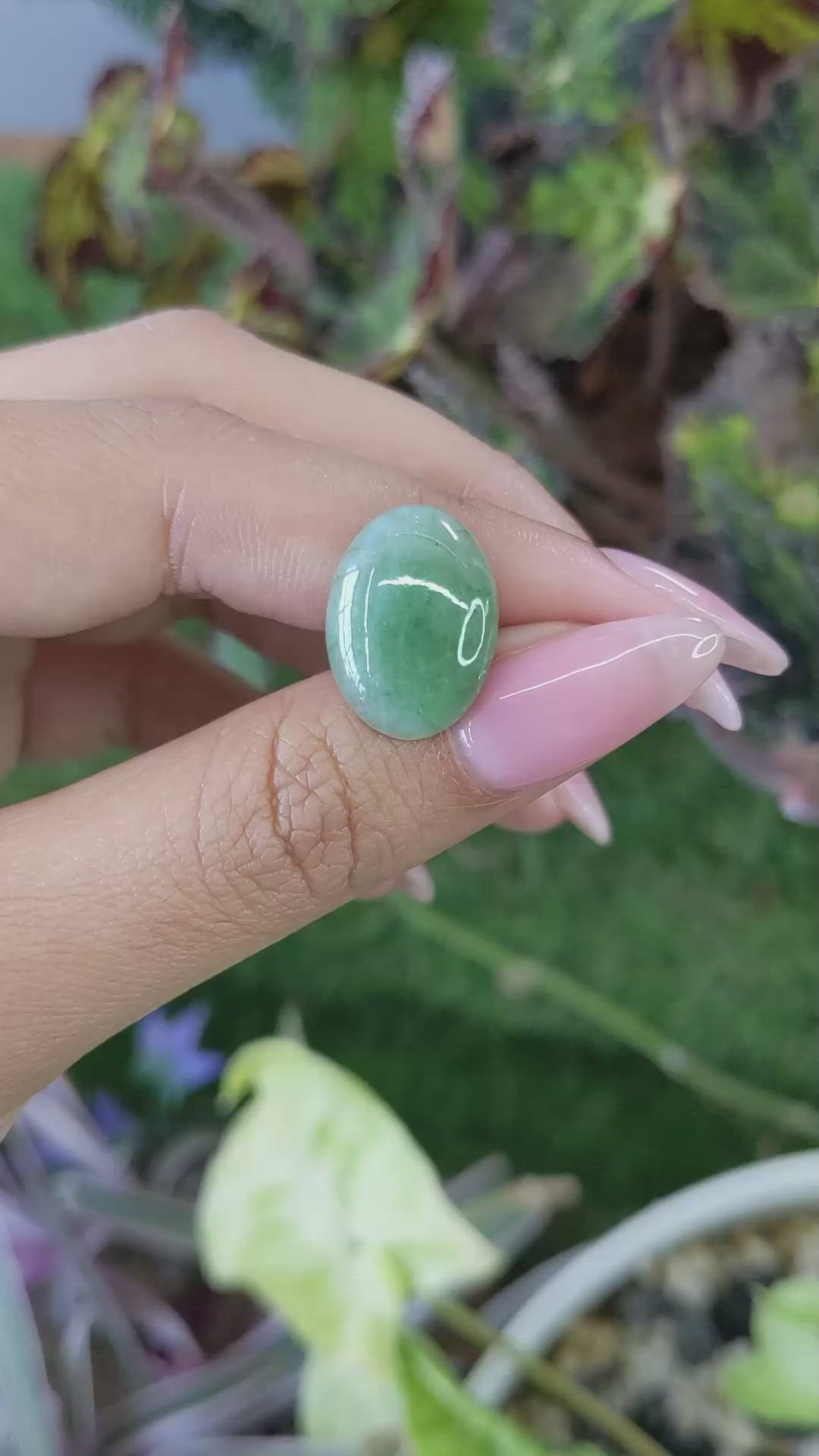 9.89 Ct. Cabochon White Opal from Burma (Myanmar) Size Video