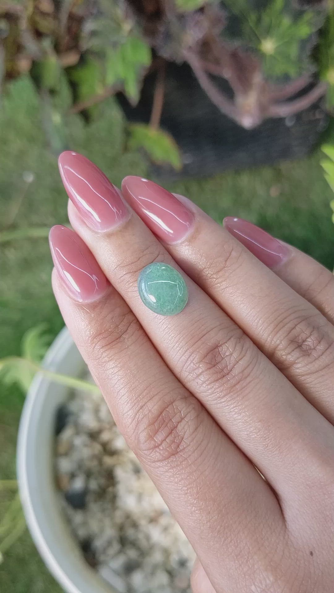 3.92 Ct. Cabochon White Opal from Burma (Myanmar) Size Video