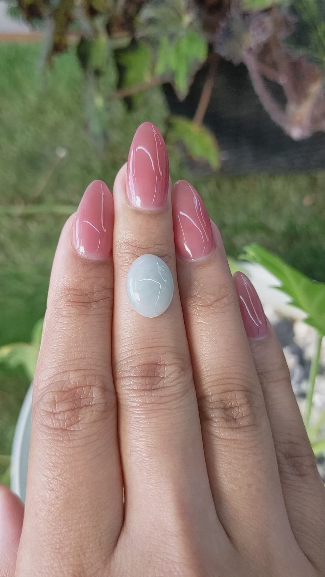 5.06 Ct. Cabochon White Opal from Burma (Myanmar) Size Video