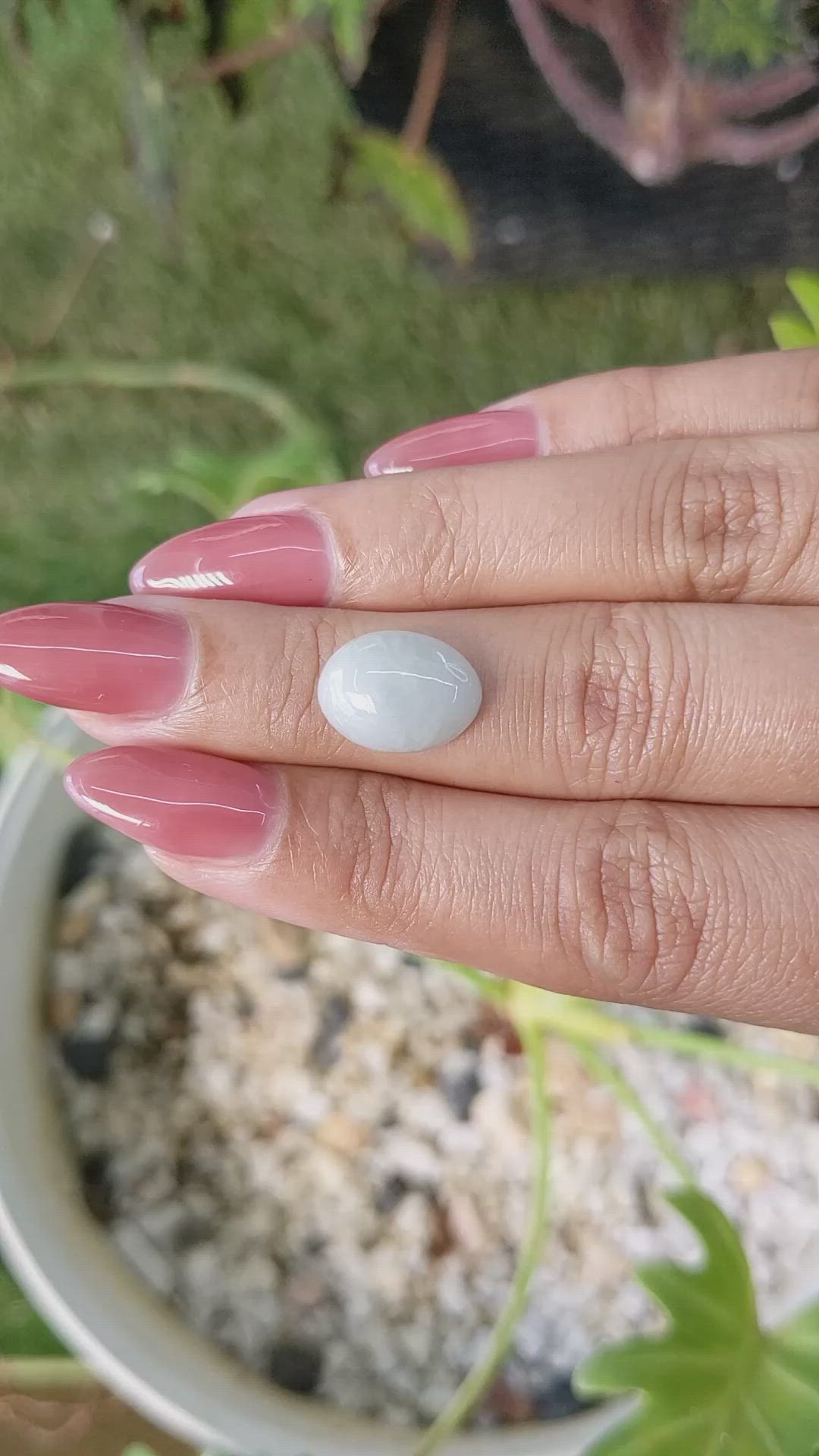 5.06 Ct. Cabochon White Opal from Burma (Myanmar) Size Video