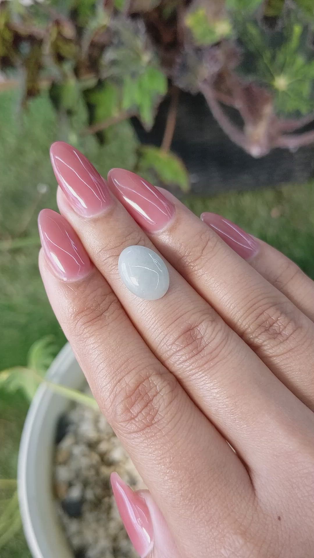 5.06 Ct. Cabochon White Opal from Burma (Myanmar) Size Video