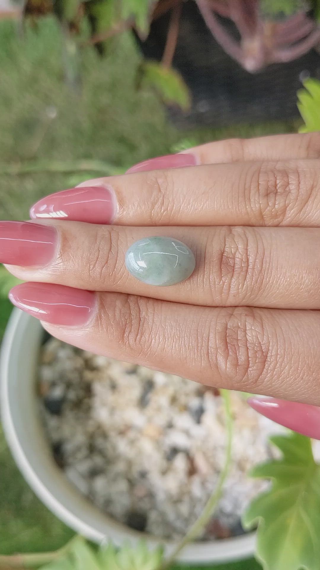 5.90 Ct. Cabochon White Opal from Burma (Myanmar) Size Video