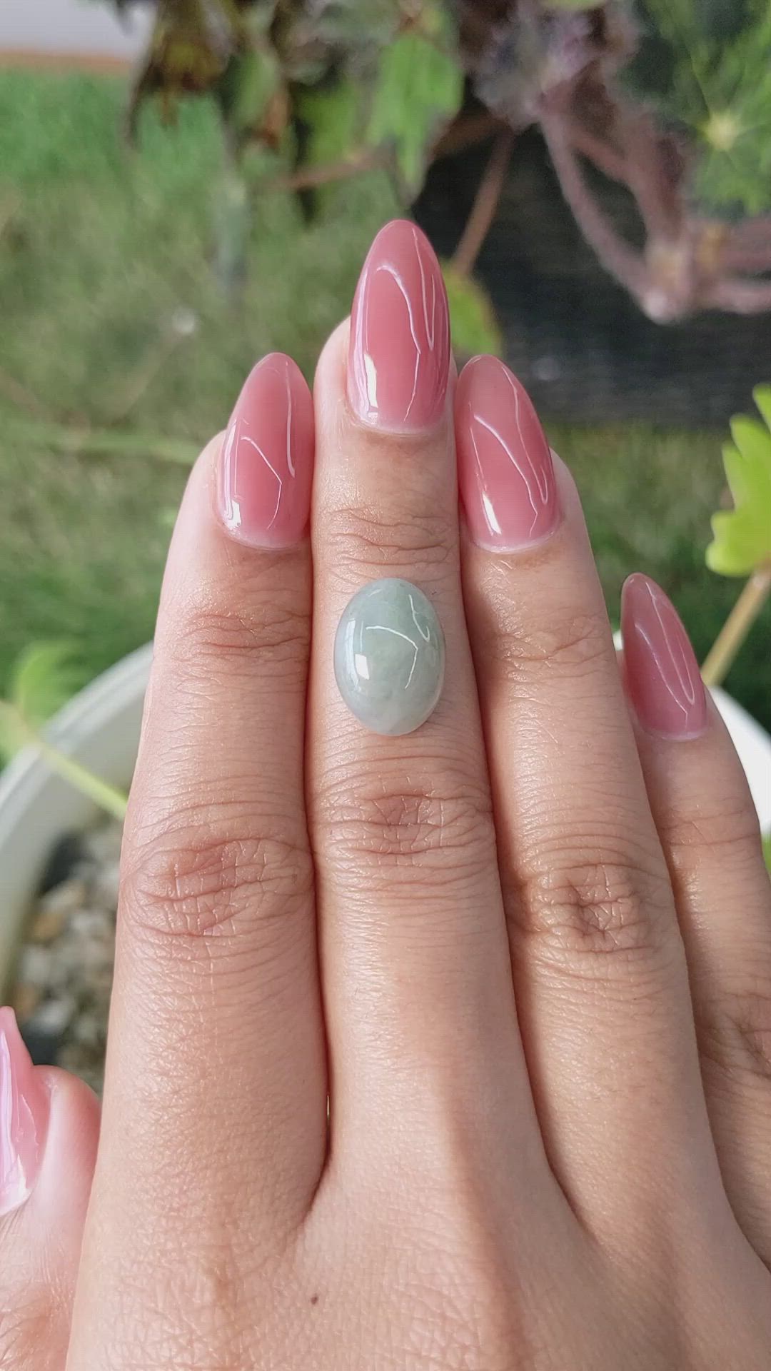 5.90 Ct. Cabochon White Opal from Burma (Myanmar) Size Video