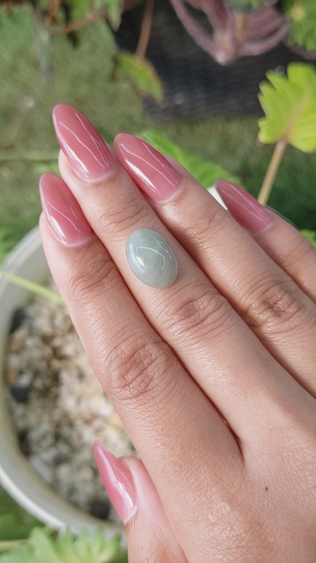 5.90 Ct. Cabochon White Opal from Burma (Myanmar) Size Video