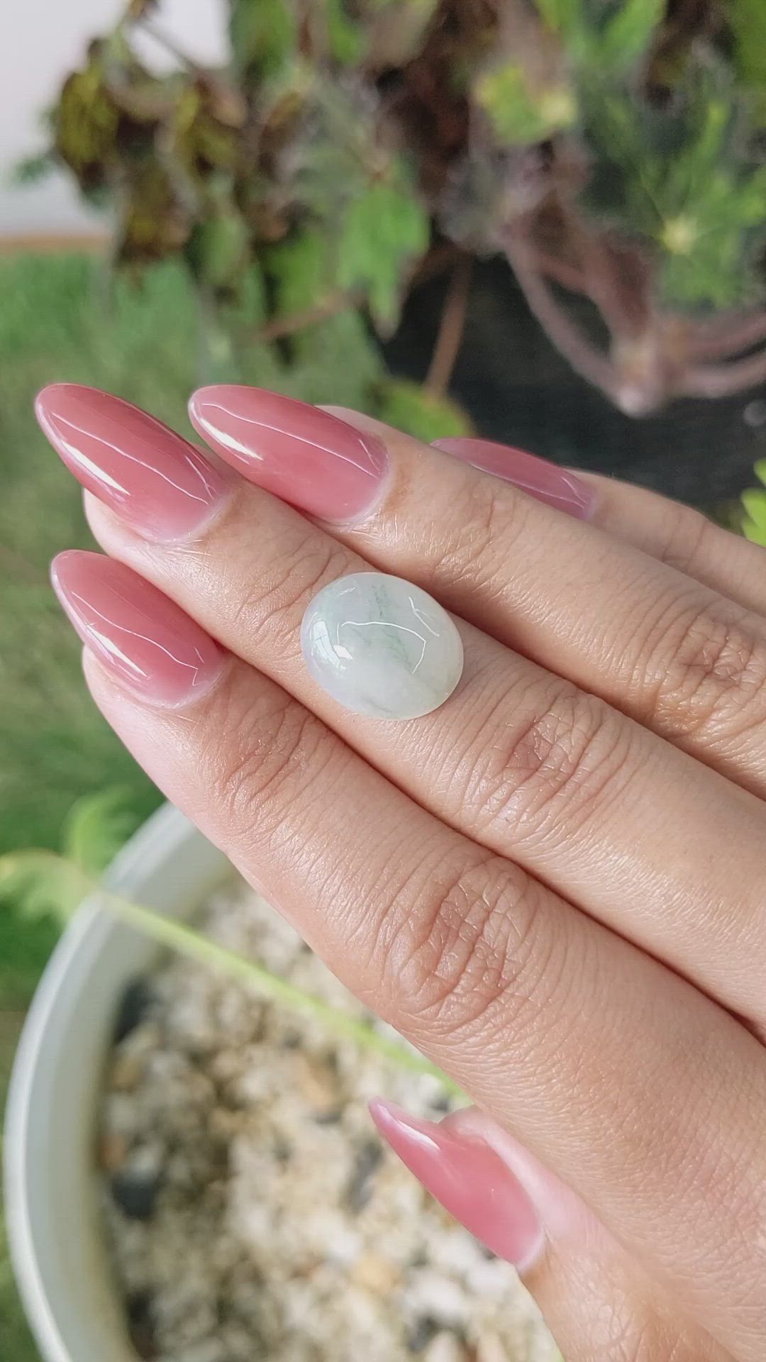 8.11 Ct. Cabochon White Opal from Burma (Myanmar) Size Video