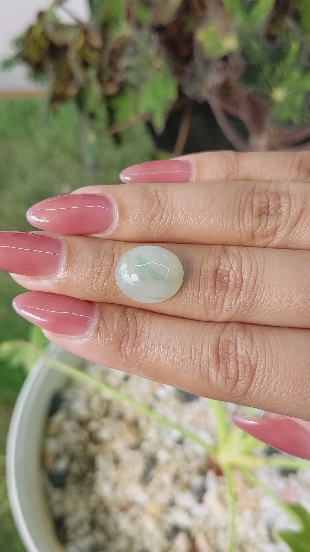 8.11 Ct. Cabochon White Opal from Burma (Myanmar) Size Video