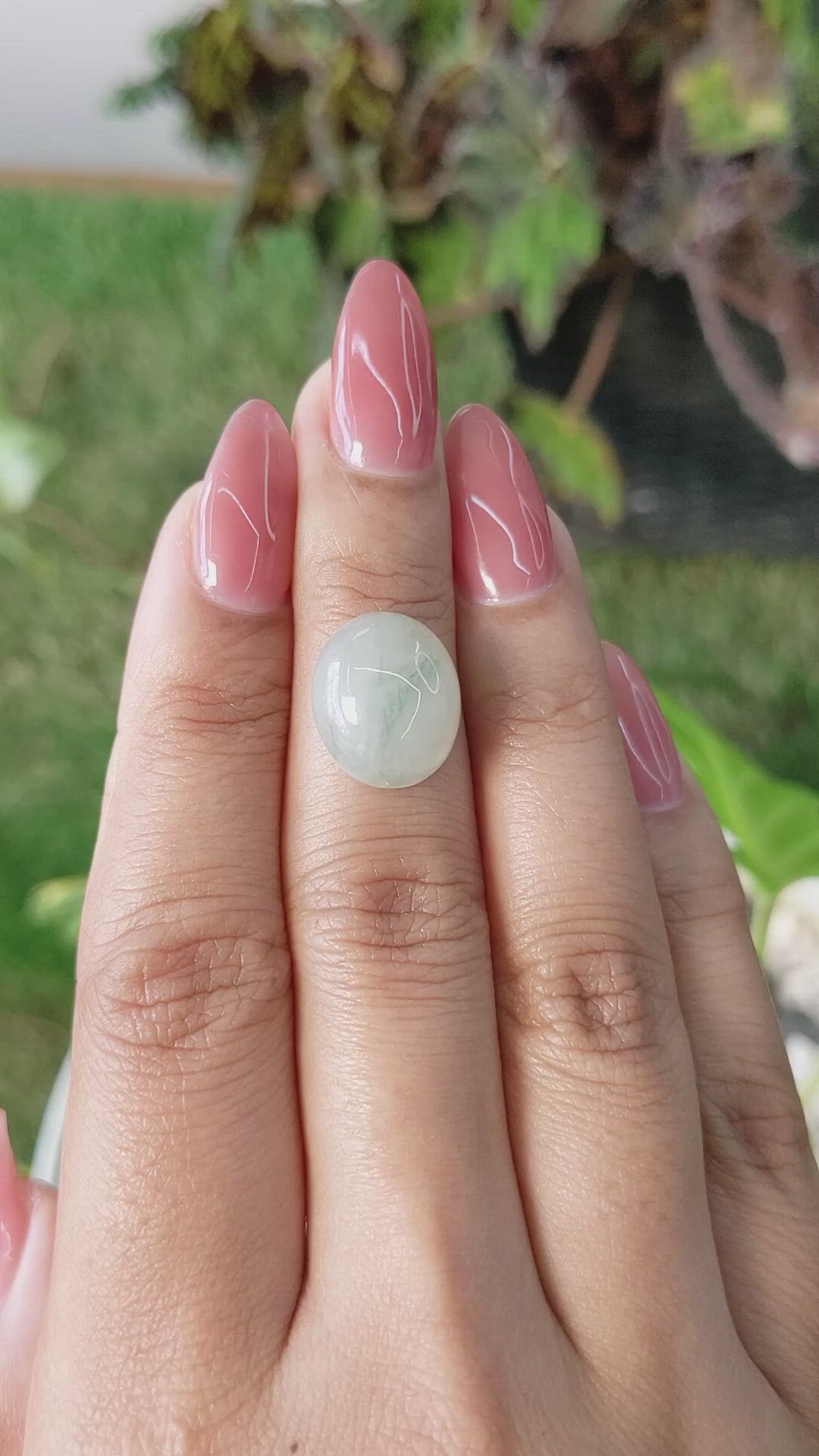 8.11 Ct. Cabochon White Opal from Burma (Myanmar) Size Video