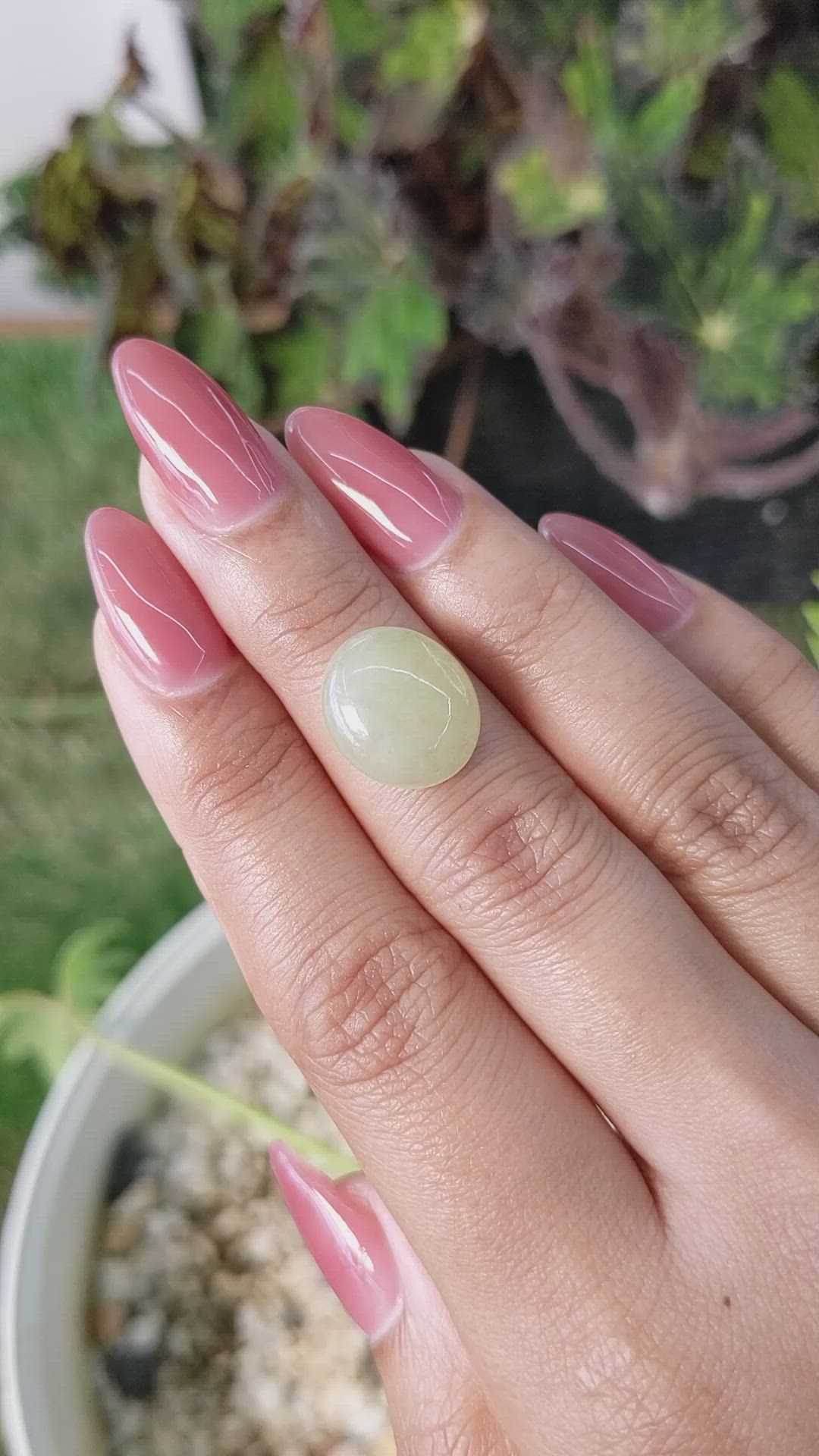 6.62 Ct. Cabochon White Opal from Burma (Myanmar) Size Video