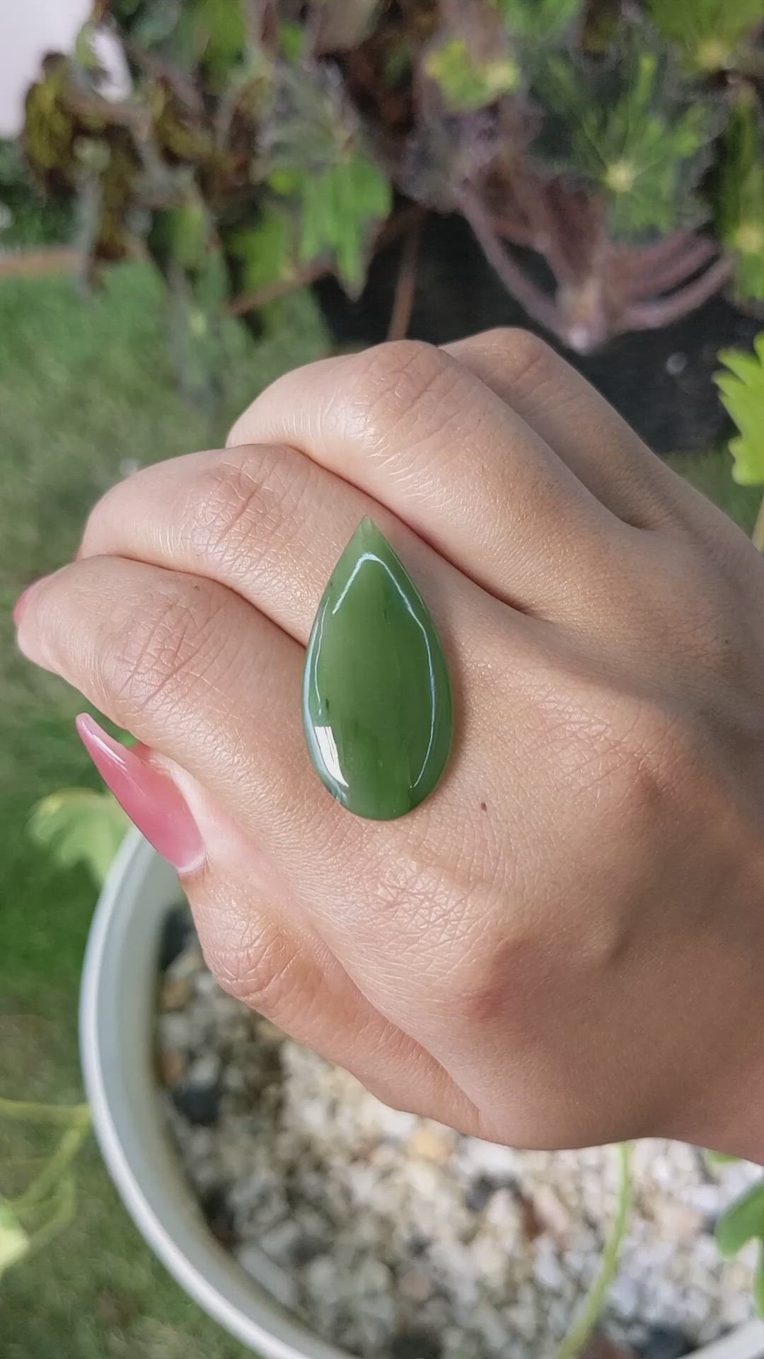 16.58 Ct. Cabochon White Opal from Burma (Myanmar) Size Video