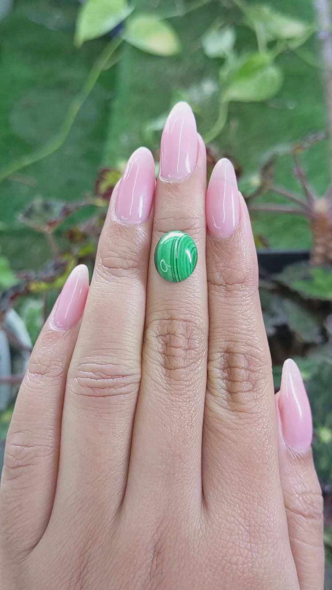 4.93 Ct. Cabochon Malachite from Russia Size Video