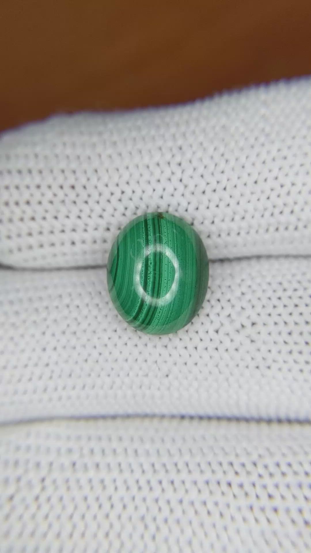 4.93 Ct. Cabochon Malachite from Russia Size Video