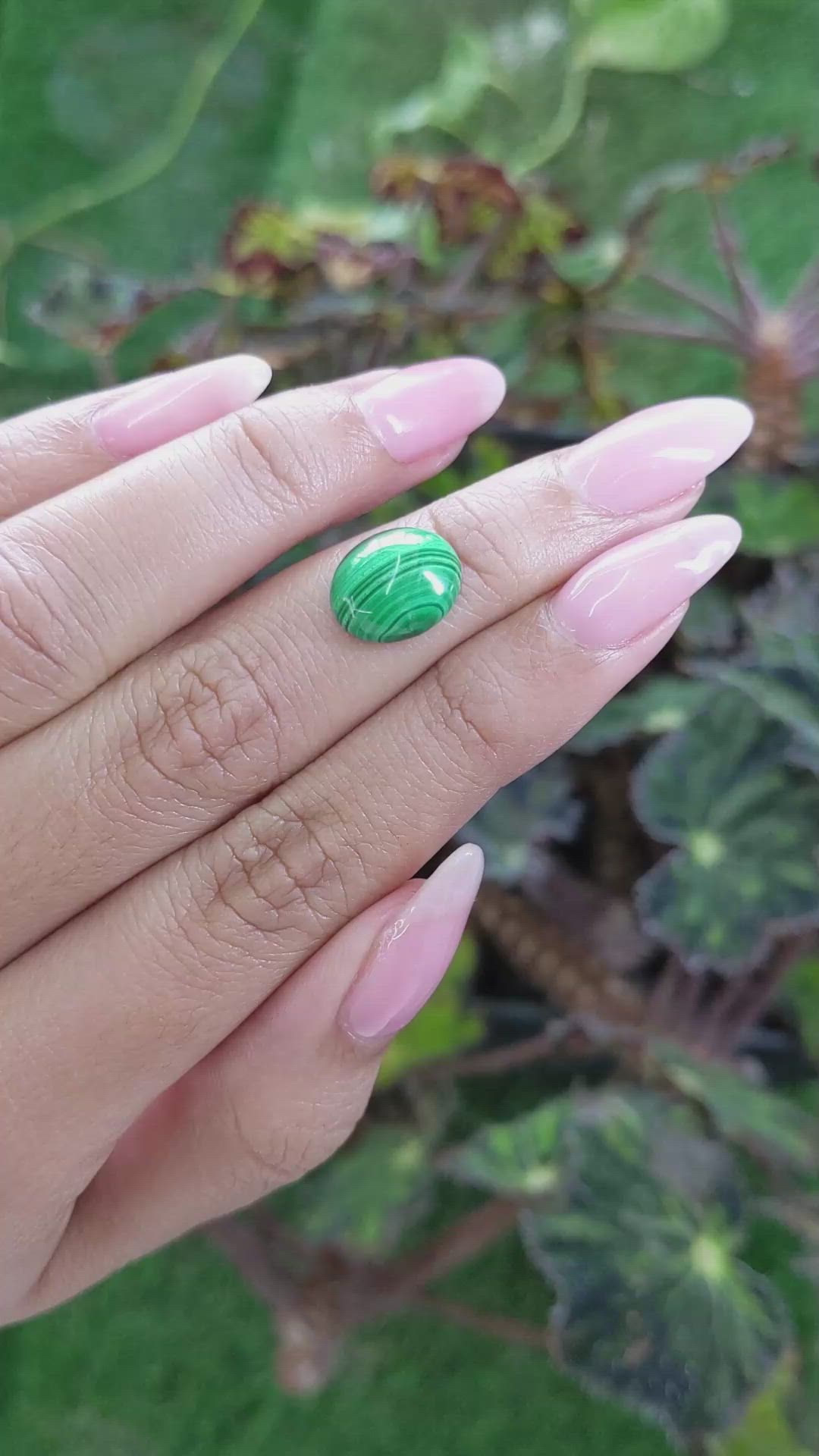 4.93 Ct. Cabochon Malachite from Russia Size Video