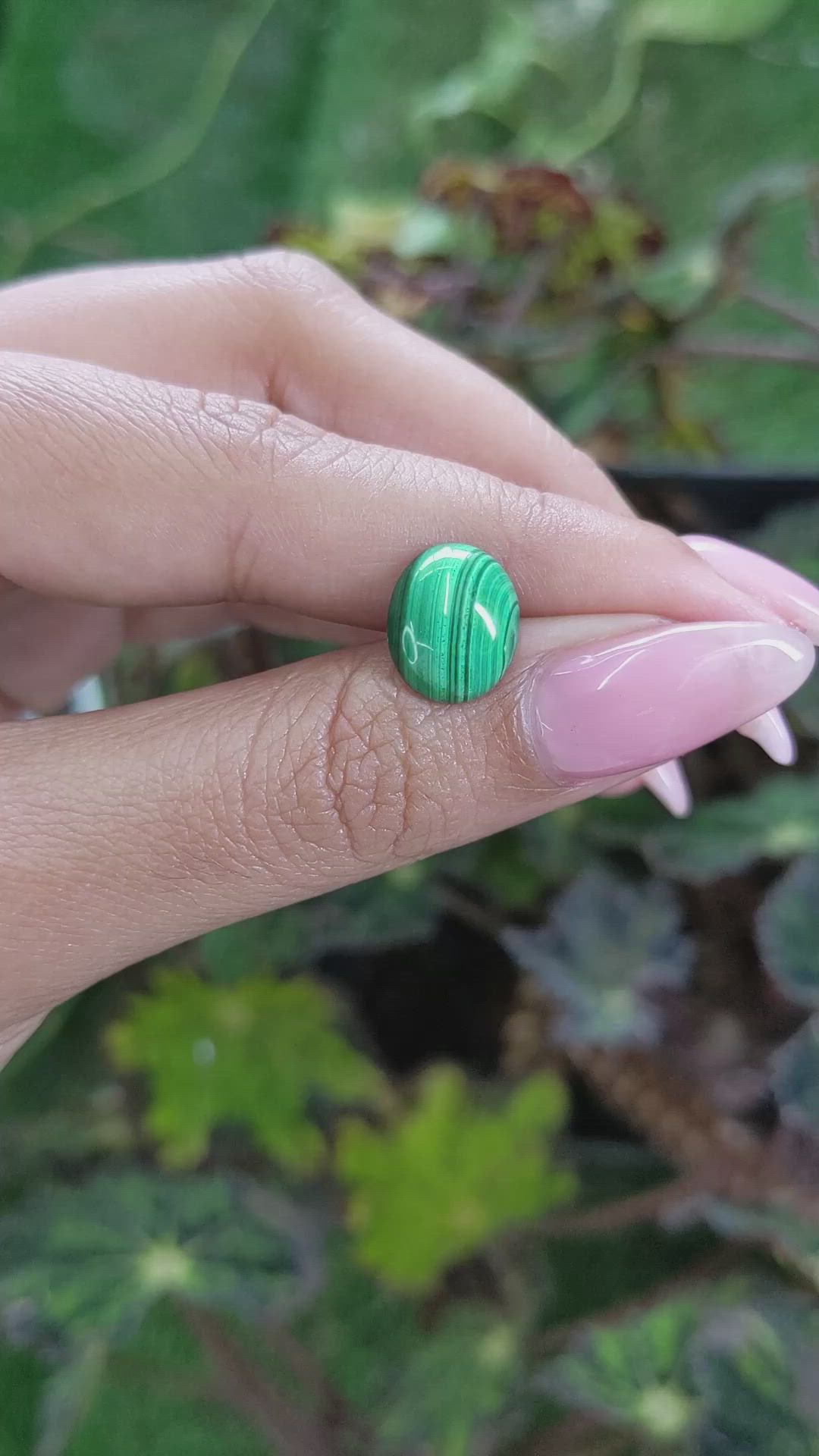 4.93 Ct. Cabochon Malachite from Russia Size Video