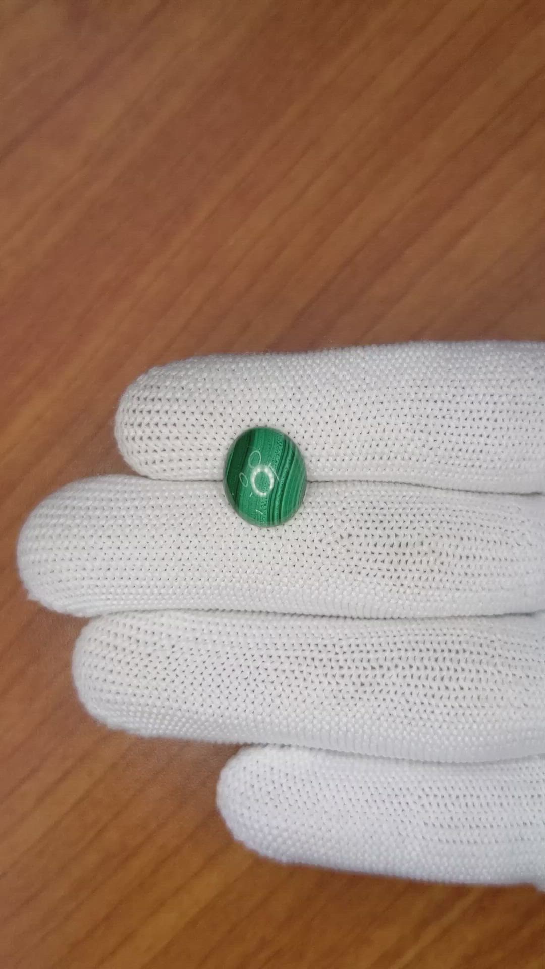 4.47 Ct. Cabochon Malachite from Russia Size Video