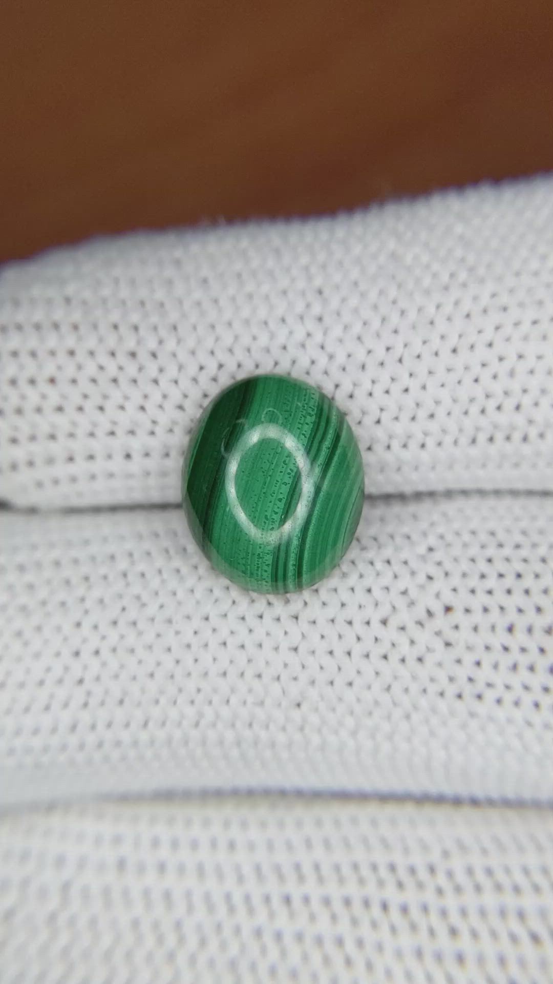 4.47 Ct. Cabochon Malachite from Russia Size Video