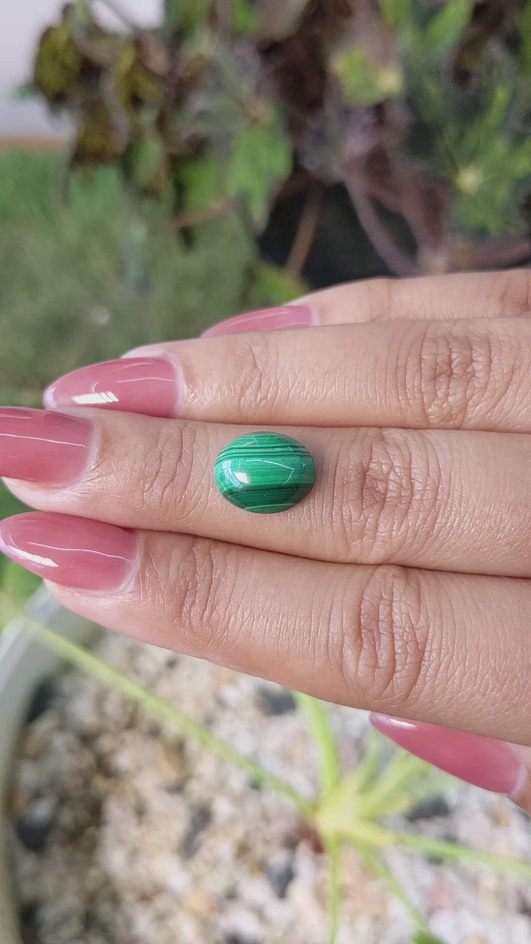 5.00 Ct. Cabochon Malachite from Russia Size Video