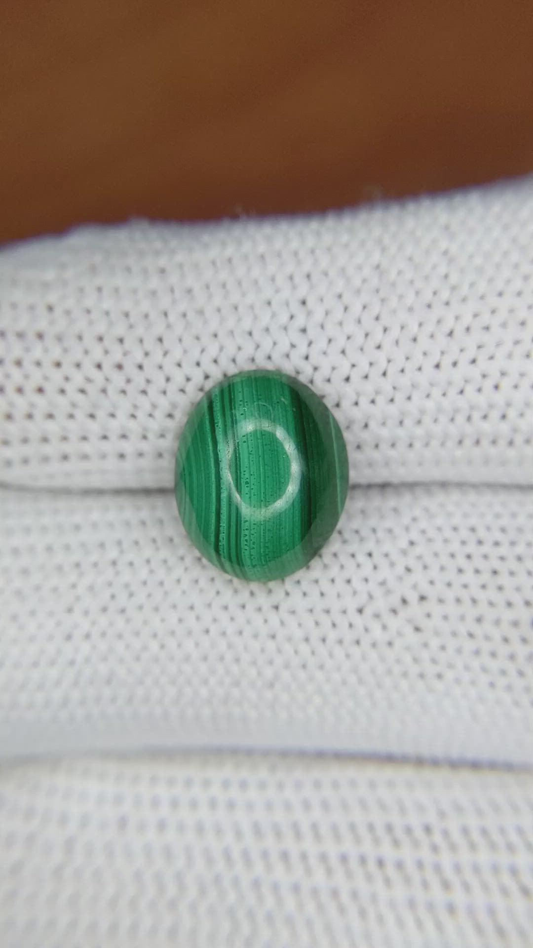 5.00 Ct. Cabochon Malachite from Russia Size Video
