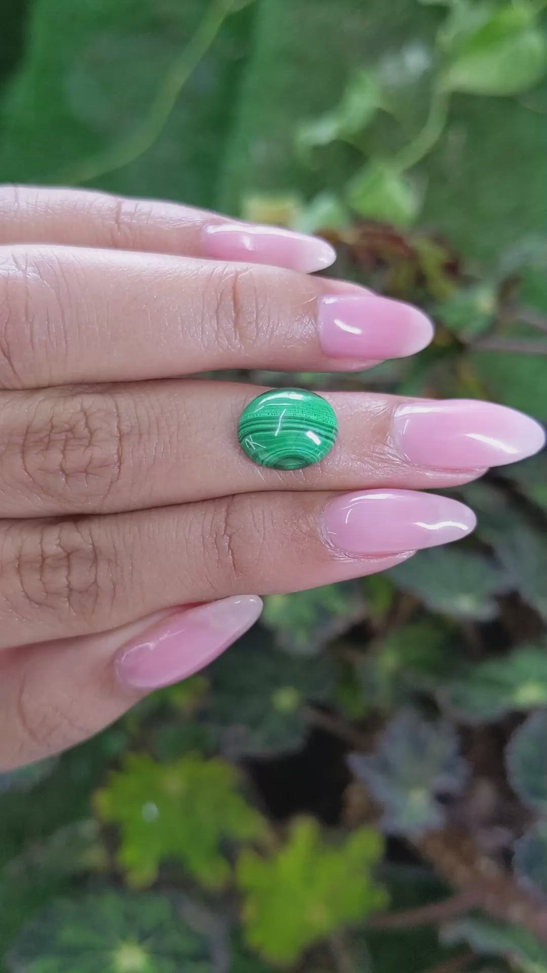 5.04 Ct. Cabochon Malachite from Russia Size Video