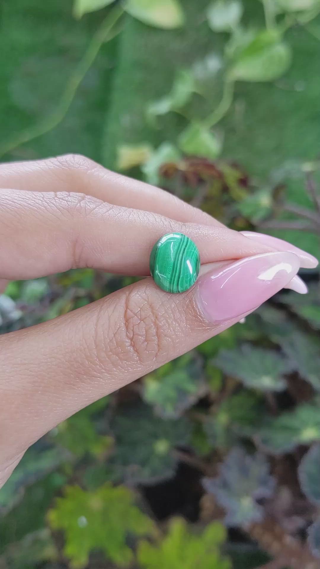 5.04 Ct. Cabochon Malachite from Russia Size Video